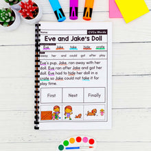 Load image into Gallery viewer, 50 CVCe Words Decodable Read &amp; Sequence Phonics Passages