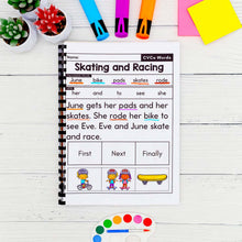 Load image into Gallery viewer, 50 CVCe Words Decodable Read &amp; Sequence Phonics Passages