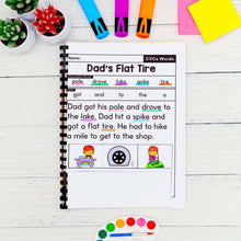 Load image into Gallery viewer, 50 CVCe Words Decodable Read &amp; Sequence Phonics Passages