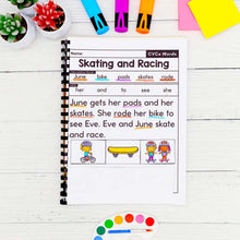 Load image into Gallery viewer, 50 CVCe Words Decodable Read &amp; Sequence Phonics Passages