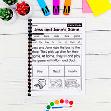 Load image into Gallery viewer, 50 CVCe Words Decodable Read &amp; Sequence Phonics Passages