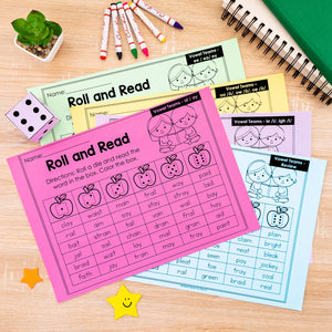 Buy3Get1 FREE B12 - Beginning Sounds, Digraphs and Blends, Roll and Read, Write the Room