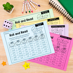 Buy3Get1 FREE B12 - Beginning Sounds, Digraphs and Blends, Roll and Read, Write the Room