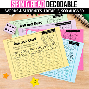 Buy3Get1 FREE B12 - Beginning Sounds, Digraphs and Blends, Roll and Read, Write the Room