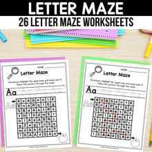 Load image into Gallery viewer, Alphabet Letter Maze Worksheets