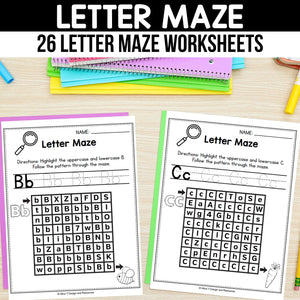 Alphabet Letter Maze Worksheets