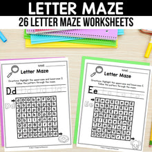 Load image into Gallery viewer, Alphabet Letter Maze Worksheets