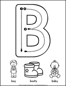 Letter Tracing Cards - Beginning Sounds Alphabet Practice