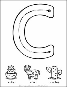 Letter Tracing Cards - Beginning Sounds Alphabet Practice