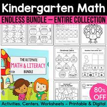 Load image into Gallery viewer, The Ultimate Kindergarten Math ENDLESS BUNDLE - Activities, Centers, Worksheets