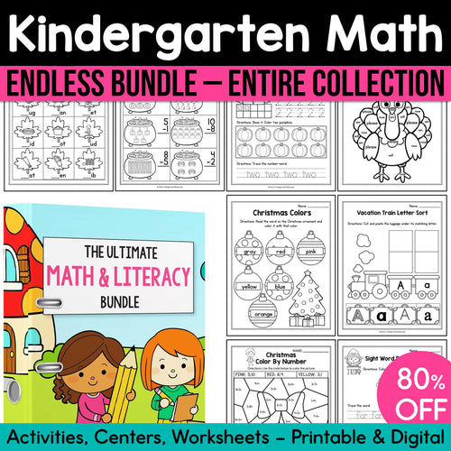 The Ultimate Kindergarten Math ENDLESS BUNDLE - Activities, Centers, Worksheets