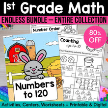 Load image into Gallery viewer, The Ultimate 1st Grade Math ENDLESS BUNDLE - Activities, Centers, Worksheets