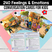 Load image into Gallery viewer, 240 Feelings &amp; Emotions Conversation Cards for Kids | Who What Why Cards | Social Skills, Safety &amp; Self-Regulation
