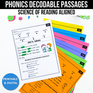 Decodable Readers Passages Bundle + Phonics Reading Intervention Bundle