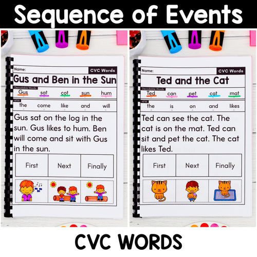 300 Decodable Read & Sequence Phonics Passages - Science of Reading Aligned