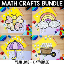 Load image into Gallery viewer, Math Crafts Worksheets YEAR-LONG MEGA BUNDLE K-4th Grade