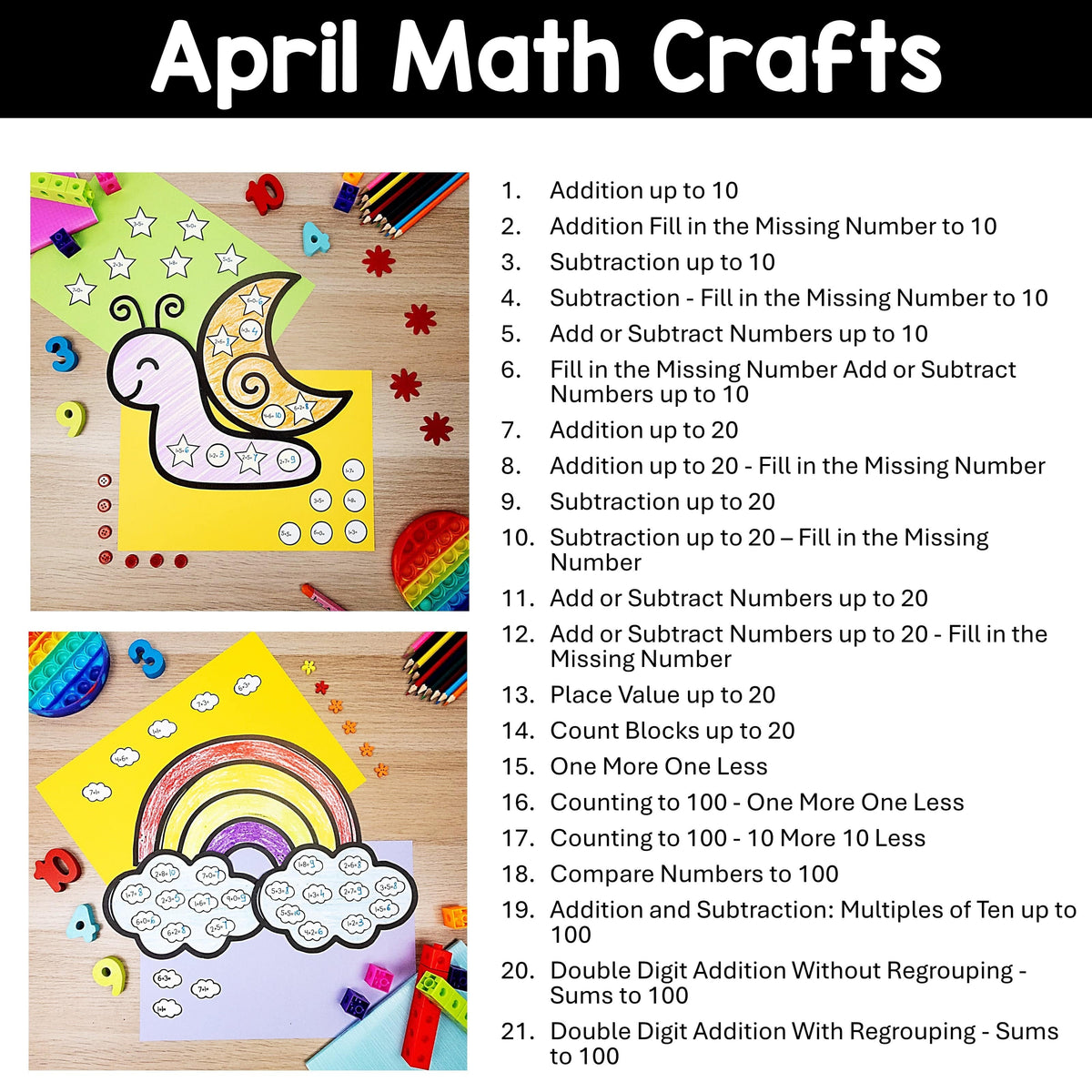 Fun Math Craft For Workbooks Math Crafts Worksheets YEAR-LONG MEGA BUNDLE K-4th Grade – My Nerdy Teacher