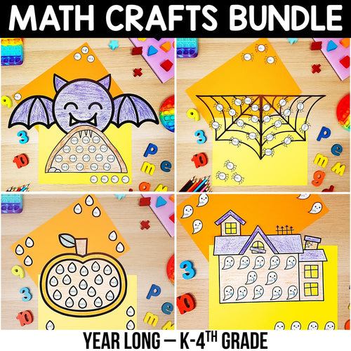 Math Crafts YEAR-LONG MEGA BUNDLE K-4th Grade