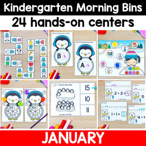 Kindergarten Morning Bins - YEAR LONG - GROWING BUNDLE