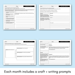 New Year Writing Craft Writing Prompts and Bulletin Board – My Nerdy ...