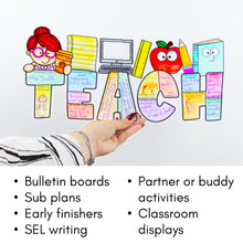 Load image into Gallery viewer, Meet the Teacher Appreciation Writing Craft Writing Prompts and Bulletin Board