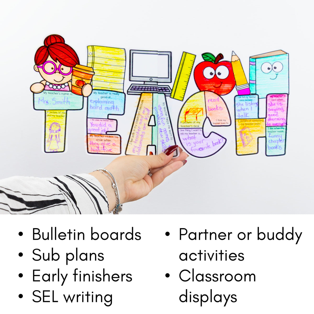 Meet the Teacher Appreciation Writing Craft Writing Prompts and Bullet ...