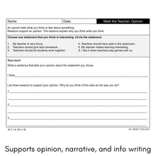 Load image into Gallery viewer, Meet the Teacher Appreciation Writing Craft Writing Prompts and Bulletin Board