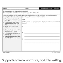 Load image into Gallery viewer, 4th of July (Independence Day) Writing Craft Writing Prompts and Bulletin Board