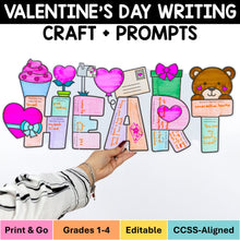 Load image into Gallery viewer, Valentine’s Day Writing Craft Writing Prompts and Bulletin Board