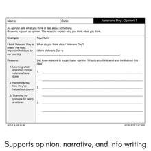 Load image into Gallery viewer, Veterans Day Writing Craft Writing Prompts and Bulletin Board