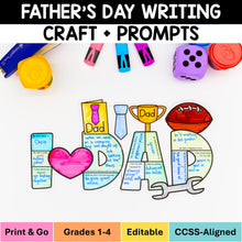 Load image into Gallery viewer, Father’s Day Writing Craft Writing Prompts and Bulletin Board