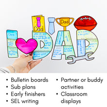 Load image into Gallery viewer, Father’s Day Writing Craft Writing Prompts and Bulletin Board