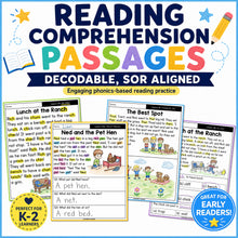 Load image into Gallery viewer, SOR Aligned Decodable Reading Comprehension Passages BUNDLE - K-2