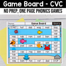 Load image into Gallery viewer, G18 CVC Printable Game Board Roll and Race