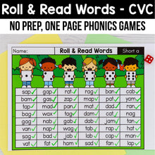Load image into Gallery viewer, G2 Roll and Read CVC Words