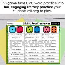 Load image into Gallery viewer, G4 Roll And Read CVC Words Sentences