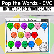 Load image into Gallery viewer, Game 6: Pop the Words