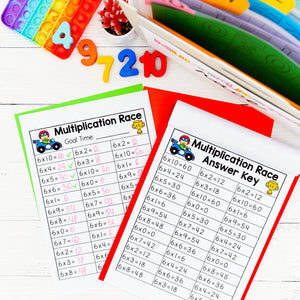 Multiplication Math Race Math Fluency Race Kit – Addition, Subtraction, Multiplication, Divisio ...