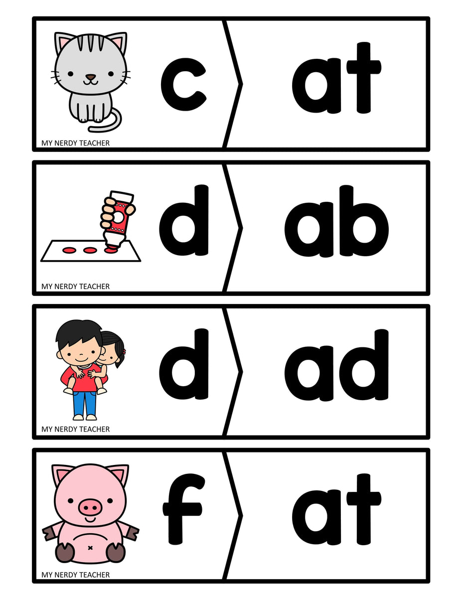 Onset and Rime Cards - Beginning Sounds and CVC Word Families – My ...