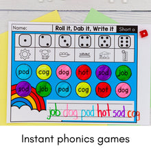 Load image into Gallery viewer, 360 CVC Word Games - No Prep Literacy Centers BUNDLE