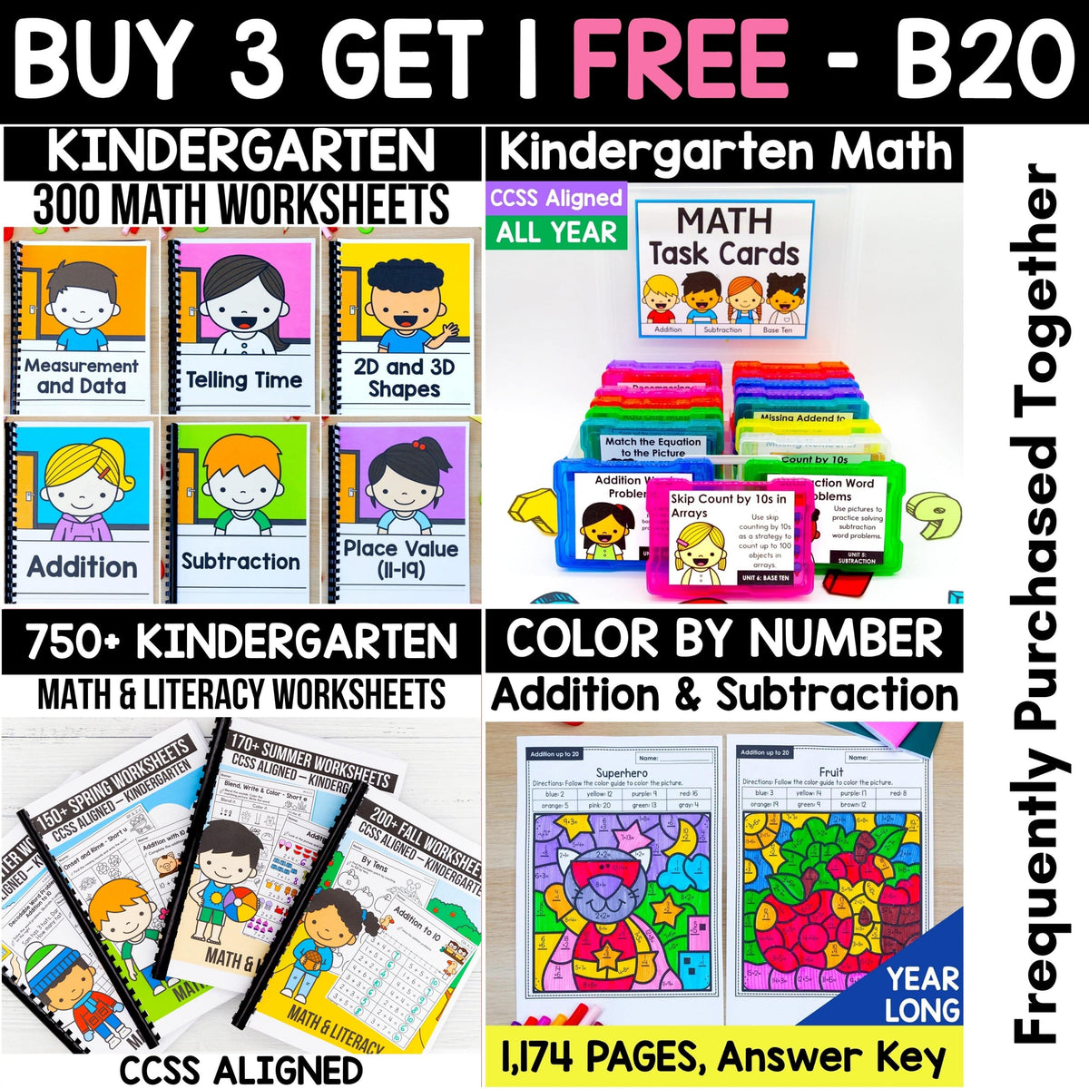Buy 3 Get 1 FREE Bundle — Kindergarten Math Essentials Pack – My Nerdy ...