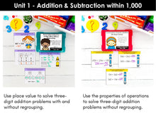 Load image into Gallery viewer, Addition and Subtraction within 1,000 - 3rd Grade Math Task Cards - CCSS Aligned