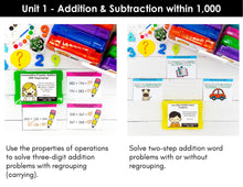 Load image into Gallery viewer, Addition and Subtraction within 1,000 - 3rd Grade Math Task Cards - CCSS Aligned