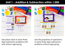 Load image into Gallery viewer, Addition and Subtraction within 1,000 - 3rd Grade Math Task Cards - CCSS Aligned