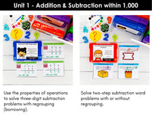 Load image into Gallery viewer, Addition and Subtraction within 1,000 - 3rd Grade Math Task Cards - CCSS Aligned