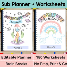 Load image into Gallery viewer, 1st Grade Substitute Planner, Templates, Worksheets MEGA BUNDLE