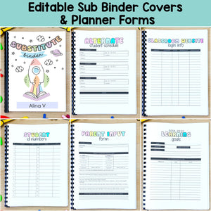 1st Grade Substitute Planner, Templates, Worksheets MEGA BUNDLE