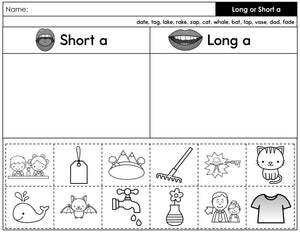 FREE Short vs Long Vowels Worksheets