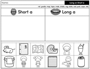 FREE Short vs Long Vowels Worksheets