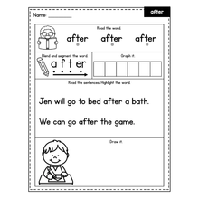 Load image into Gallery viewer, Sight Words Practice Worksheets with Decodable Sentences - Heart Words - SOR Aligned - Set 3